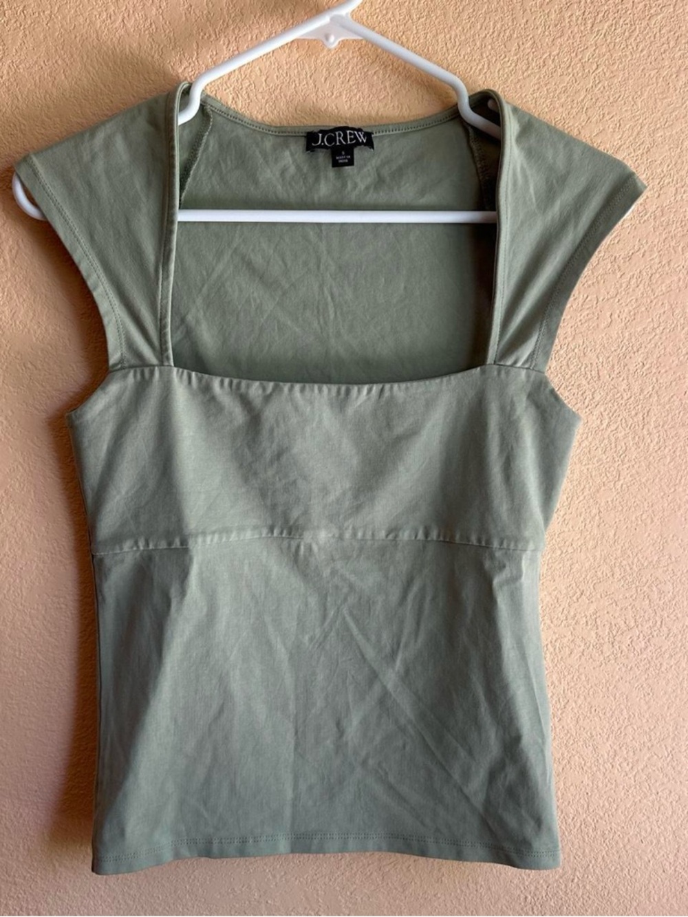 J.Crew Sage Green Cap Sleeve Top - sz S